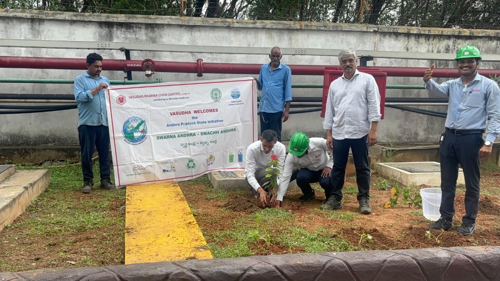 Tree Plantation Drive at Vasudha Unit-IV under Swarna Andhra - Swachh Andhra initiative